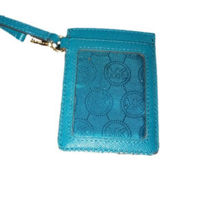 Micheal Kors  aqua blue wristlet ID card case like new